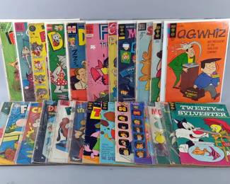 Lower Grade Funny Animal Reader Comics, Dell Porky Pig, Micky Mouse, Jetsons, Felix The Cat, Daisy, Top Cat, Ritchie Rich, More, 24 Total