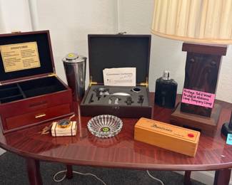 Jewelry box, ashtray, wine bottle openers