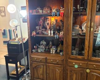 End table, lamp, large china hutch