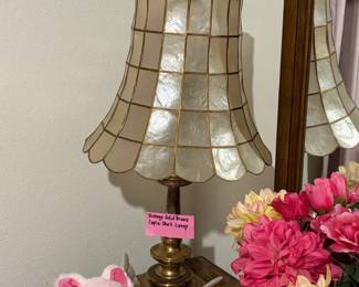 Brass and Capiz shell lamp