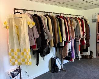 Ladies coats, dresses, shawls