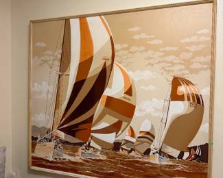 HUGE sailing oil painting