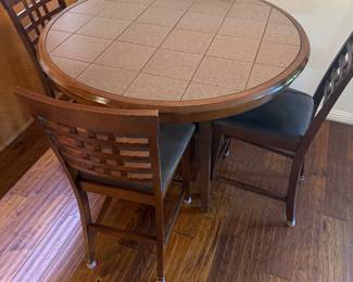 round counter-height pub dining set w 4 chairs
