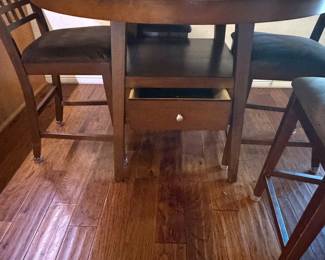 round counter-height pub dining set w 4 chairs