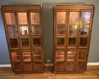 Lit display cases w/ glass shelves