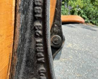 Antique cast-iron and oak school desks late 19th century