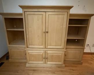 Skog Furniture Entertainment Center / Wall Unit – 3-Piece Modular Cabinet