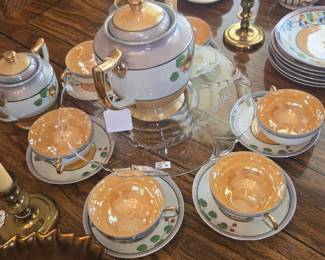 Antique Japanese lusterware tea set