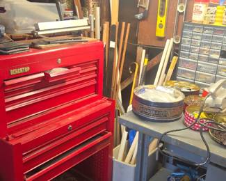 Tools and tool boxes, typical Garage items