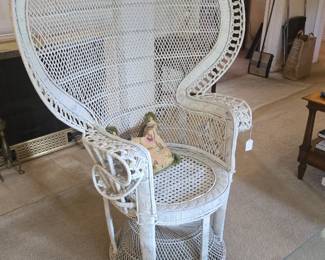 Wicker peacock chair