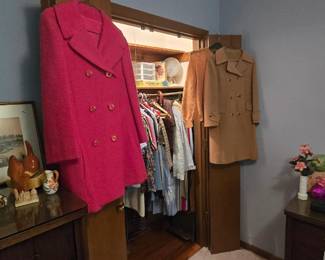 Fab vintage hot pink coat in the SAGA bedroom!! RUN GIRL!! It's okay. If you fall, the floor is carpeted so you won't get that wrecked!