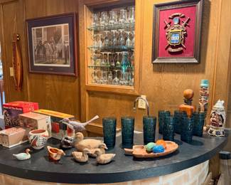 barware and vintage glassware