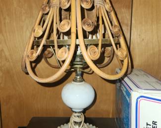 Vintage milk glass lamp