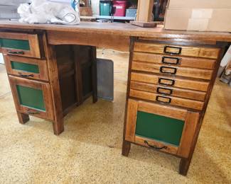Desk with glass top