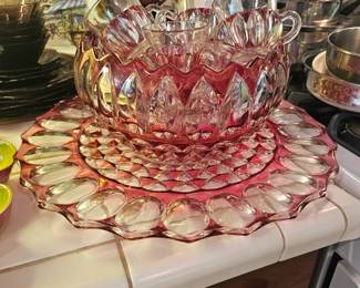 Ruby flash punch bowl