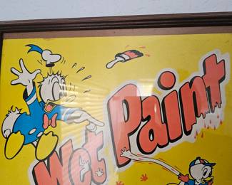 Donald duck "wet paint" sign