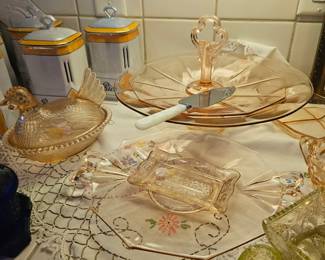 Pink depression glass