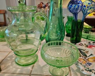 Uranium green depression glassware