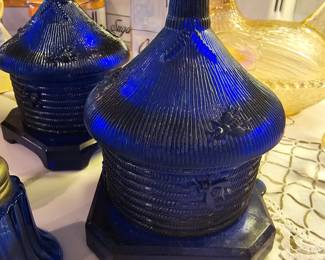 Colbalt blue bee jar