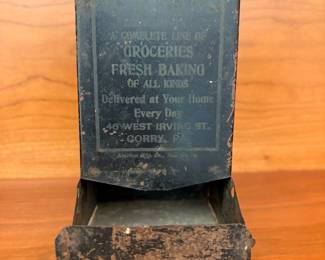 Antique Advertising Tin Match Holder