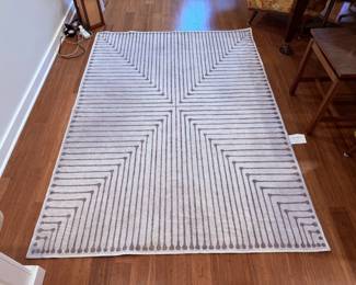 RUGGABLE x Jonathan Adler Machine Washable Modern Area Rug – Inkdrop Camel & Ivory 5x7, Stain-Resistant, Non-Slip – Medium Rugs for Living Room, Bedroom, Hallway, Entryway & Office–with Standard Pad