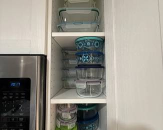 lots of glass tupperwear