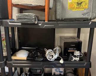 Monitor, extension chords, Canon 6D x2, cameras, lights