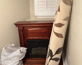 Electric fireplace, area rug
