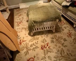 Accent rugs, wicker furniture