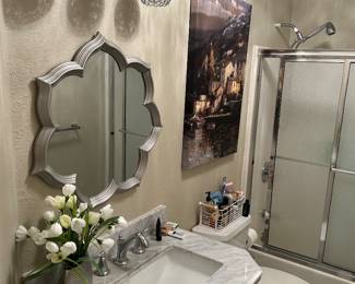 Faux florals, canvas art