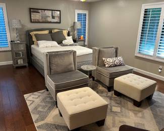 Bedroom furniture, Accent Chairs, ottoman