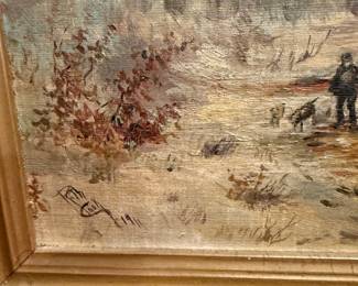 Winter Landscape with Cabin, Oil on Canvas, Signed Ruth Cook 1911