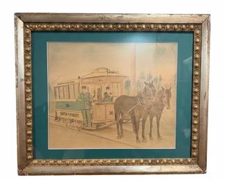 Reading City Passenger Railway Horse-Drawn Trolley Print