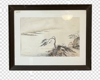 B. Pinkham Watercolor Landscape Painting