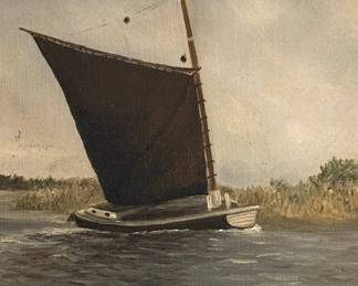V.E. Gurr Marine Sailboat Painting
