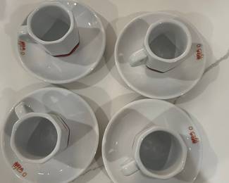 Illy Caffe Logo Espresso Cups & Saucers SPAL Made in Portugal