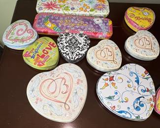 Collection of Brighton Heart-Shaped Decorative Tins