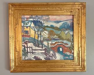 Bridge House Landscape Oil Painting by Joseph Barrett
