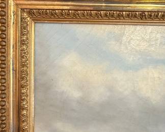 Antique Seascape Oil Painting with Lighthouse and Sailboat, Signed 'M HEILLA'