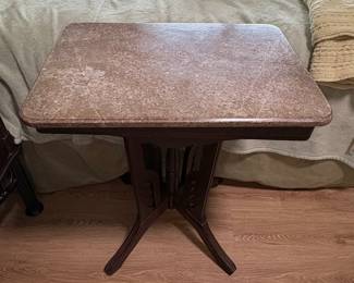 Antique Victorian Marble-Top Parlor Table