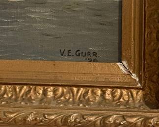 V.E. Gurr Marine Sailboat Painting