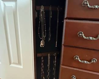 Powell Contemporary Cherry Finish Jewelry Armoire