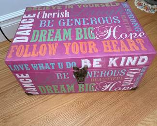 Decorative Inspirational Quote Storage Trunk