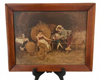 Antique Tavern Scene Painting
