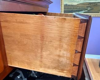 Antique Cherry Hepplewhite Chest of Drawers with Acorn and Leaf Pulls
