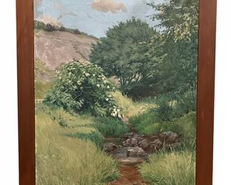 Vintage Impressionistic Landscape Oil Painting on Canvas