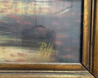 Vintage Landscape Oil Painting Signed Riff