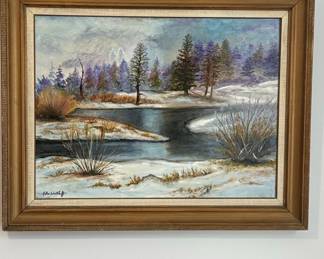 Original Winter Landscape Oil Painting by Katie Westhoff