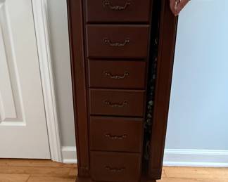 Powell Contemporary Cherry Finish Jewelry Armoire