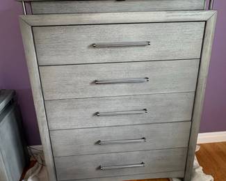 Modern Gray Five-Drawer Chest